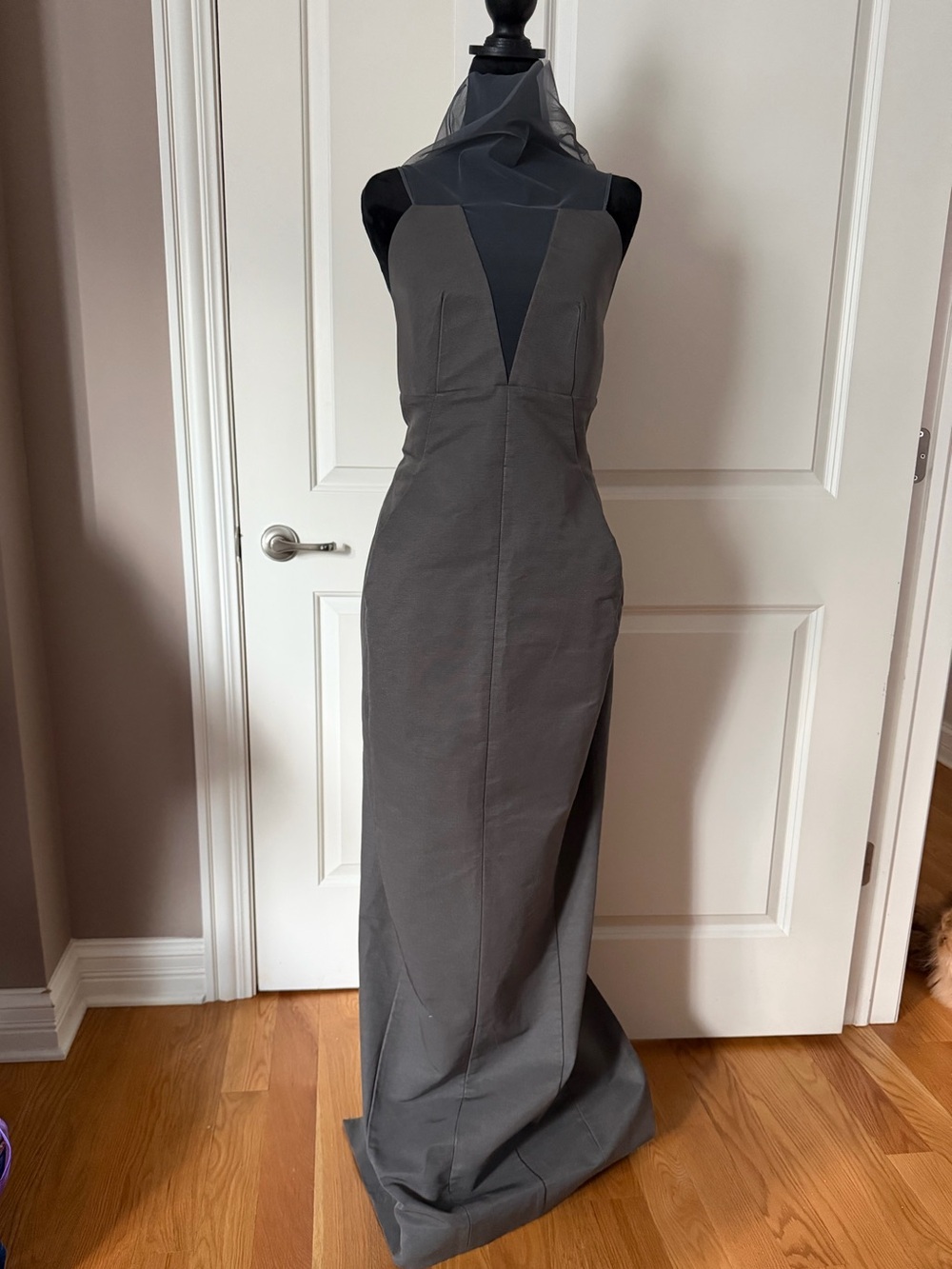 Rick Owens Sleek Gray Evening Dress